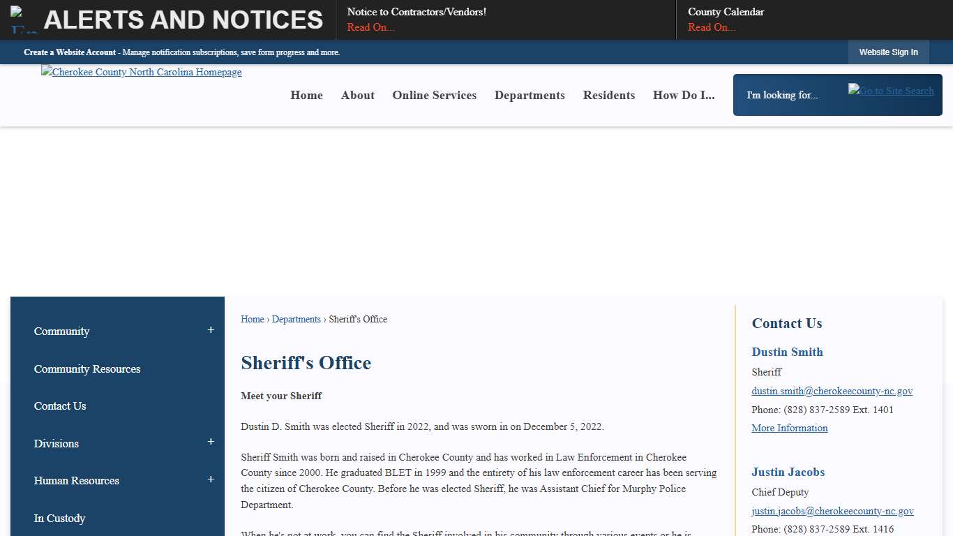 Sheriff's Office | Cherokee County, NC